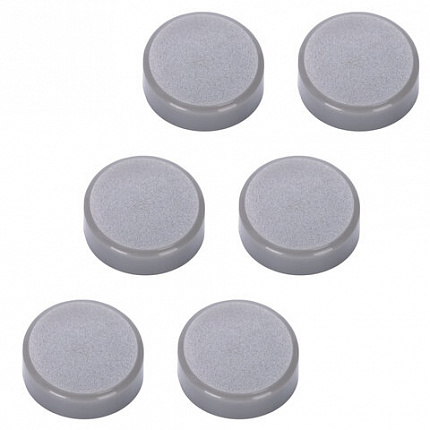 Магниты СУПЕРМОЩНЫЕ НЕОДИМОВЫЕ 20 мм (МАЛОГО ДИАМЕТРА), НАБОР 6 шт., серые, BRAUBERG "HEAVY DUTY", 237485