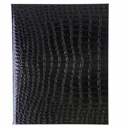 Тетрадь бумвинил А5 48 л., скоба, офсет №1, клетка, с полями, "ЧЕРНАЯ Metallic", CROCO, HATBER, 072232, 48Т5бвВ1