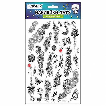Наклейки-тату переводные "Ассорти", 29х15,5 см, ассорти 12 видов, FUNSTER (ФАНСТЕР), 666106