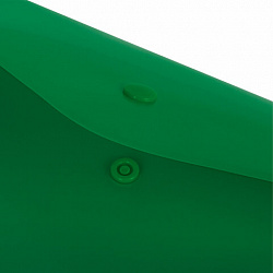 Папка-конверт с кнопкой BRAUBERG "SUPER", А4, матовая непрозрачная, зеленая, ПРОЧНАЯ 0,2 мм, 272877