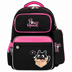 Рюкзак ЮНЛАНДИЯ COMPLETE с пеналом в комплекте, эрго-спинка, "Box cat", 42х29х14 см, 273120