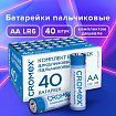 Батарейки алкалиновые "пальчиковые" КОМПЛЕКТ 40 шт., CROMEX (КРОМЕКС) Alkaline, АА (LR6,15А), в коробке, 455594