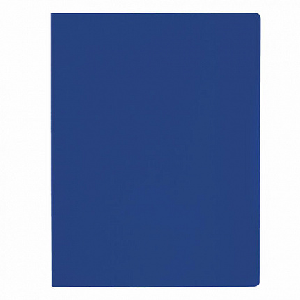 Папка с боковым металлическим прижимом STAFF, синяя, до 100 листов, 0,5 мм, 229232