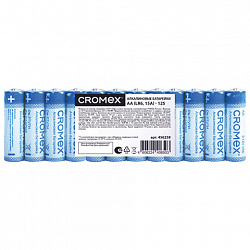 Батарейки алкалиновые "пальчиковые" КОМПЛЕКТ 12 шт., CROMEX (КРОМЕКС) Alkaline, AA (LR6,15A), спайка, 456258
