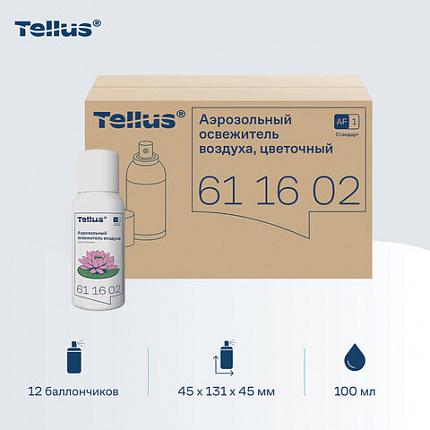 Сменный баллон 100 мл Tellus/TORK (Система АF1) СТАНДАРТ, цветочный аромат, 611602