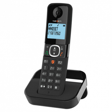 Радиотелефон TEXET TX-D5605A, память 100 номеров, АОН, повтор, спикерфон, часы/будильник, черный, 127220