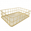 Органайзер-корзинка для косметики и мелочей металлическая MONTE VITA (МОНТЕ ВИТА), 242х162х63 мм, золото, 272481