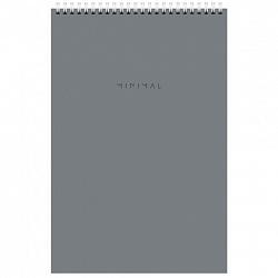 Блокнот БОЛЬШОЙ ФОРМАТ А4 198х297 мм, 80 л., гребень, подложка, клетка, BRAUBERG "Minimal Classic", 116424