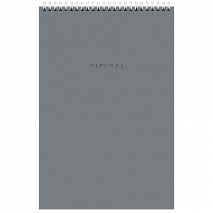 Блокнот БОЛЬШОЙ ФОРМАТ А4 198х297 мм, 80 л., гребень, подложка, клетка, BRAUBERG "Minimal Classic", 116424