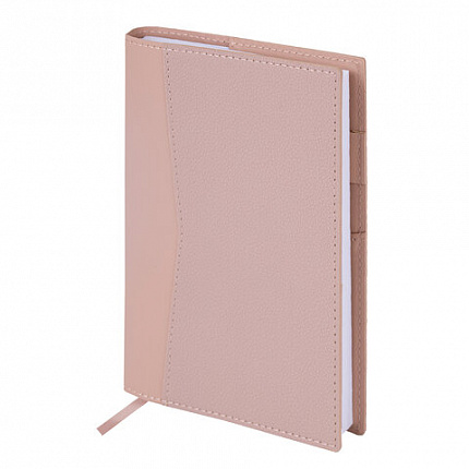 Ежедневник недатированный В6 130х185мм BRAUBERG "Gleam", под кожу, 160л, розовый, 116219