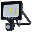 Прожектор светодиодный с датчиком движения 30 Вт, 6500 К, 2400 Лм, 30 м2, IP65, 161х146х51 мм, черный, SONNEN, 238417