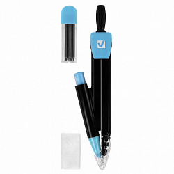 Готовальня BRAUBERG ULTRACOLOR 3 предмета: циркуль 132 мм, механический карандаш, грифель, ластик, пенал, 210804