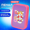Пенал ПИФАГОР, 3 отделения, ламинированный картон, 19х11 см, "Corgi queen", 272250