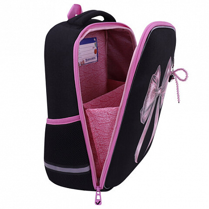 Ранец BRAUBERG LIGHT, 1 отделение, с брелком, "Chic bow", 36х26х13 см, 274386