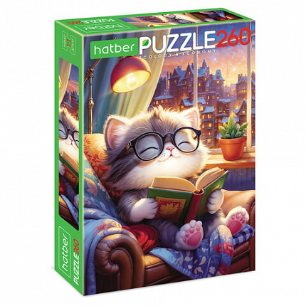 Пазл картонный "КОШАЧЬИ ЗАБАВЫ" 260 элементов АССОРТИ, 220х330 мм, HATBER