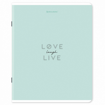 Тетрадь А5, 48 л., BRAUBERG, скоба, клетка, матовая ламинация, "Однотонный_Пастель", (микс в спайке), 405335