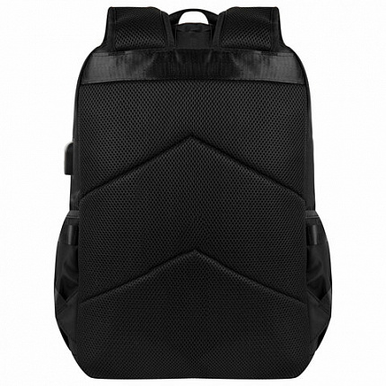Рюкзак BRAUBERG FUSION универсальный, USB-порт, черный с белыми вставками, 45х31х15 см, 271657