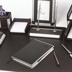 Ежедневник датированный 2026 А5 148х218 мм, GALANT "Infinity Silver", под кожу, серый, 117499