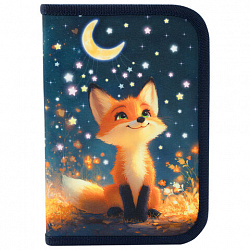 Пенал BRAUBERG, 1 отделение, 1 откидная планка, полиэстер, 21х14 см, "Dreaming fox", 274595