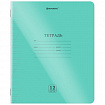 Тетрадь пластиковая обложка (прозрачная) 12 листов, косая линия, BRAUBERG "Smart Cover", ЗЕЛЕНАЯ, 405021