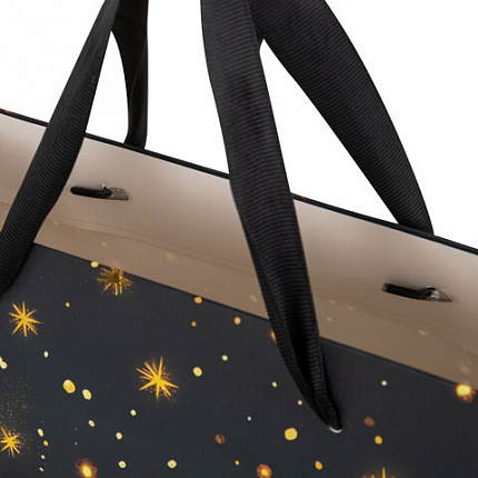 Пакет подарочный (1 шт.) новогодний, 26х13х32 см, "Love story", фольга, ассорти, ЗОЛОТАЯ СКАЗКА, 592445