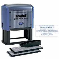 Штамп самонаборный 8-строчный, оттиск 75х38 мм, синий без рамки, TRODAT 4926 P2, КАССЫ В КОМПЛЕКТЕ, 167041