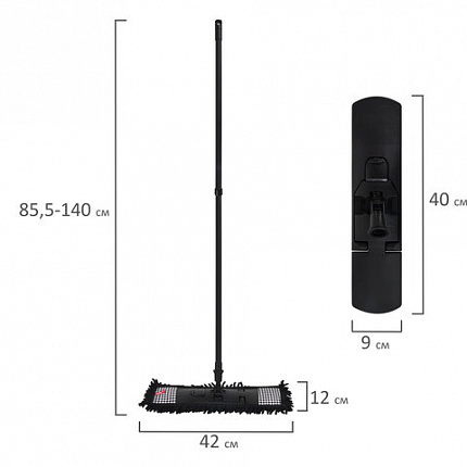 Швабра КОМПЛЕКТ черенок 85-140 см + флаундер + насадка МОП (608414) ТИП К, YORK "Pepita", 81302