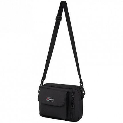 Сумка на плечо HEIKKI ATOM (ХЕЙКИ) два кармана, черная, 17х22х6 см, 272633