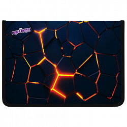 Папка для труда на молнии ЮНЛАНДИЯ А4, 1 отделение, откидная планка, органайзер, "Volcano split", 273394