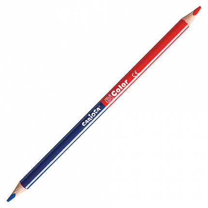 Карандаши двусторонние CARIOCA "Bi-color", 24 штуки, 48 цветов, трехгранные, грифель 3 мм, натуральное дерево, 43031