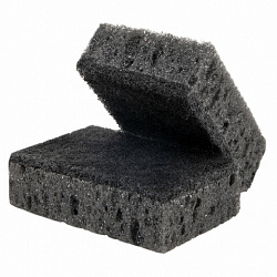 Губки для посуды 9,8х6,6х3 см, КОМПЛЕКТ 10 шт., SQUARE BLACK, КРУПНОПОРИСТЫЙ поролон с абразивным слоем, LAIMA, 608648