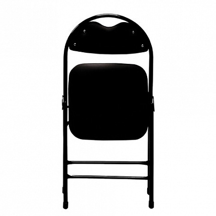 Стул складной для дома и офиса РС94, черный каркас, экокожа черный