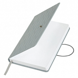 Ежедневник недатированный А5 138х213 мм, BRAUBERG "Braided", под кожу, гвоздик 160 л., серо-голубой, 116599