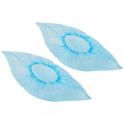 Бахилы MERIDIAN ПРОЧНЫЕ 3,8 г, синие, двойная резинка, КОМПЛЕКТ 100 штук (50 пар), 40х15 см, ПНД