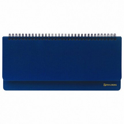 Планинг настольный недатированный (305x140 мм) BRAUBERG "Select", балакрон, 60 л., синий, 111698