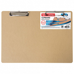 Доска-планшет БОЛЬШОГО ФОРМАТА (440х320 мм), А3, BRAUBERG "Eco" с двумя прижимами, МДФ, 3 мм, 232227