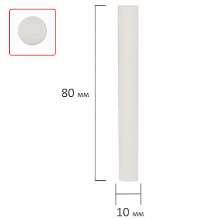 Мел белый круглый мягкий, 400 штук, BRAUBERG, картонная упаковка, 272770