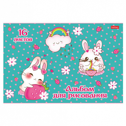 Альбом для рисования А4 16 л., скоба, обложка картон, HATBER, 205х290 мм, Ассорти "Выпуск №3", 085131, 16А4В