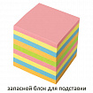 Блок для записей непроклеенный, 9х9х9 см, плотность 80 г/м2, цветной, ОФИСМАГ, 124444