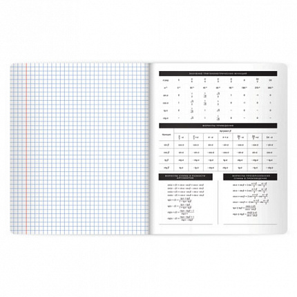 Тетрадь предметная BLACK MODE 48л, пластиковая обложка, АЛГЕБРА, клетка, подсказ, BRAUBERG, 405514