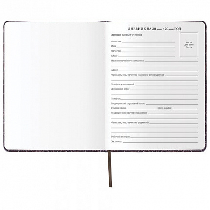 Дневник 1-11 класс 48 л., кожзам (твердая с поролоном), нашивка, BRAUBERG "CROCODILE", коричневый, 105482