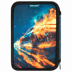 Пенал BRAUBERG, 3 отделения, полиэстер, 21х14 см, "Speed increase", 273539