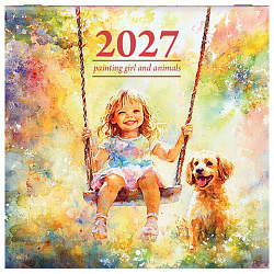 Календарь настенный перекидной 2027 г., BRAUBERG, 12 листов, 21,4х42,8 см, МИНИ, "Watercolor", 118437