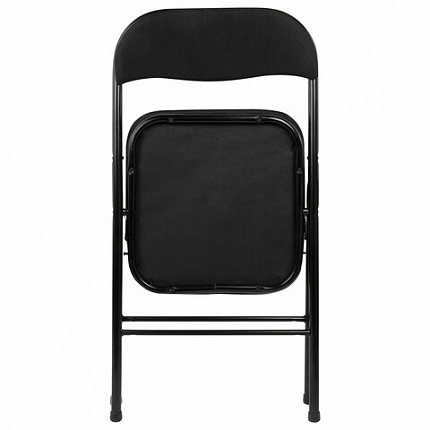 Стул складной BRABIX "Golf CF-007", чёрный каркас, чёрная ткань, гофрокороб, 533025