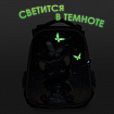 Ранец BRAUBERG PREMIUM, 2 отделения, с брелоком, "Кот с бабочками", СВЕТЯЩИЙСЯ, 38х29х16 см, 273099