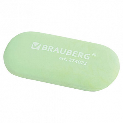 Ластик BRAUBERG "PASTEL OVAL", 50х23х10 мм, цвета ассорти, овальный, 274023
