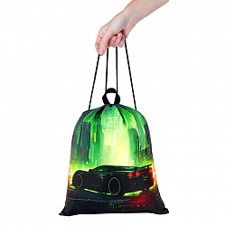 Мешок для обуви BRAUBERG KIDS, с петлей, 42х34 см, "Green city", 274642