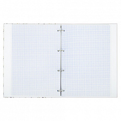 Тетрадь на кольцах БОЛЬШАЯ А4, 220х305 мм, 100 л., твердый картон, клетка, BRAUBERG, "Цветы", 405412