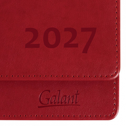Планинг датированный 2027 305х140мм GALANT Ritter, под кожу, красный, 118207