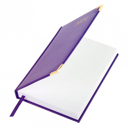 Ежедневник датированный 2026, А5, 138x213 мм, BRAUBERG "Senator", под кожу, фиолетовый, 117093